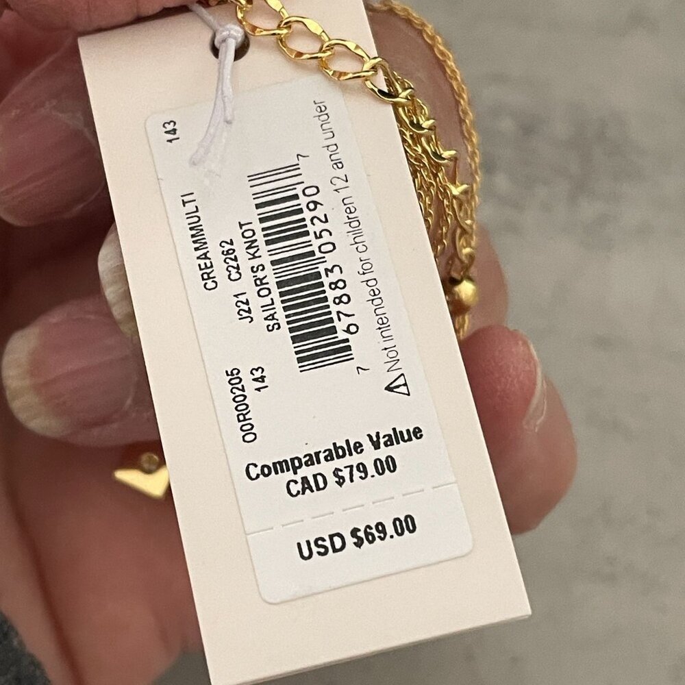 NWT Kate Spade Sailor's Knot Faux Pearl Pendant Gold Chain 17-20" Necklace $70 - Picture 8 of 8